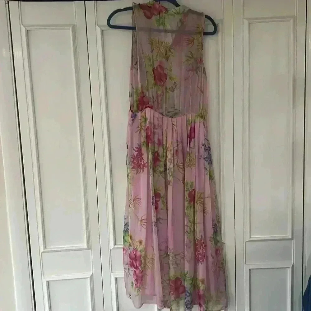 Dodo Bar Or Silvana Pink Ruffle Floral Dress sz S - Picture 10 of 11